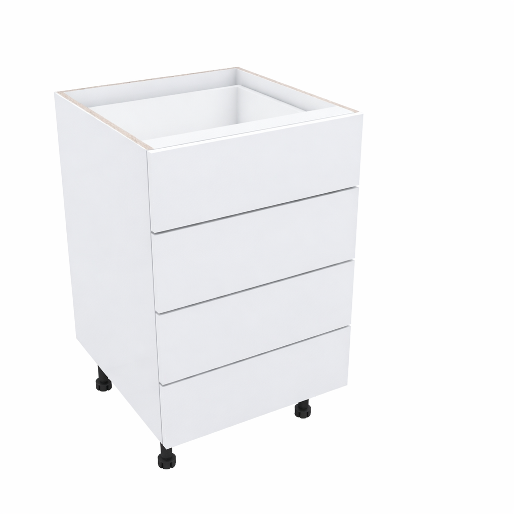 4 Equal White Melamine Drawers