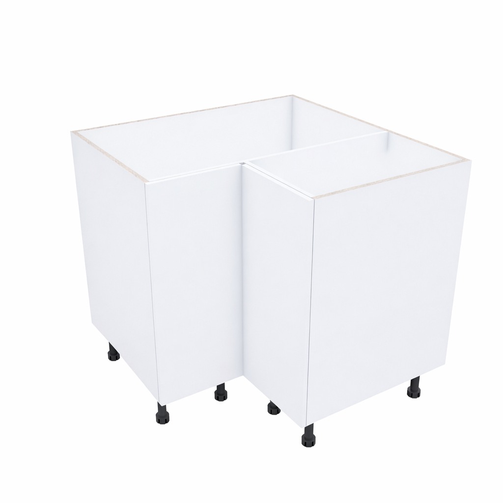 Base Corner Cabinet With White Melamine Doors