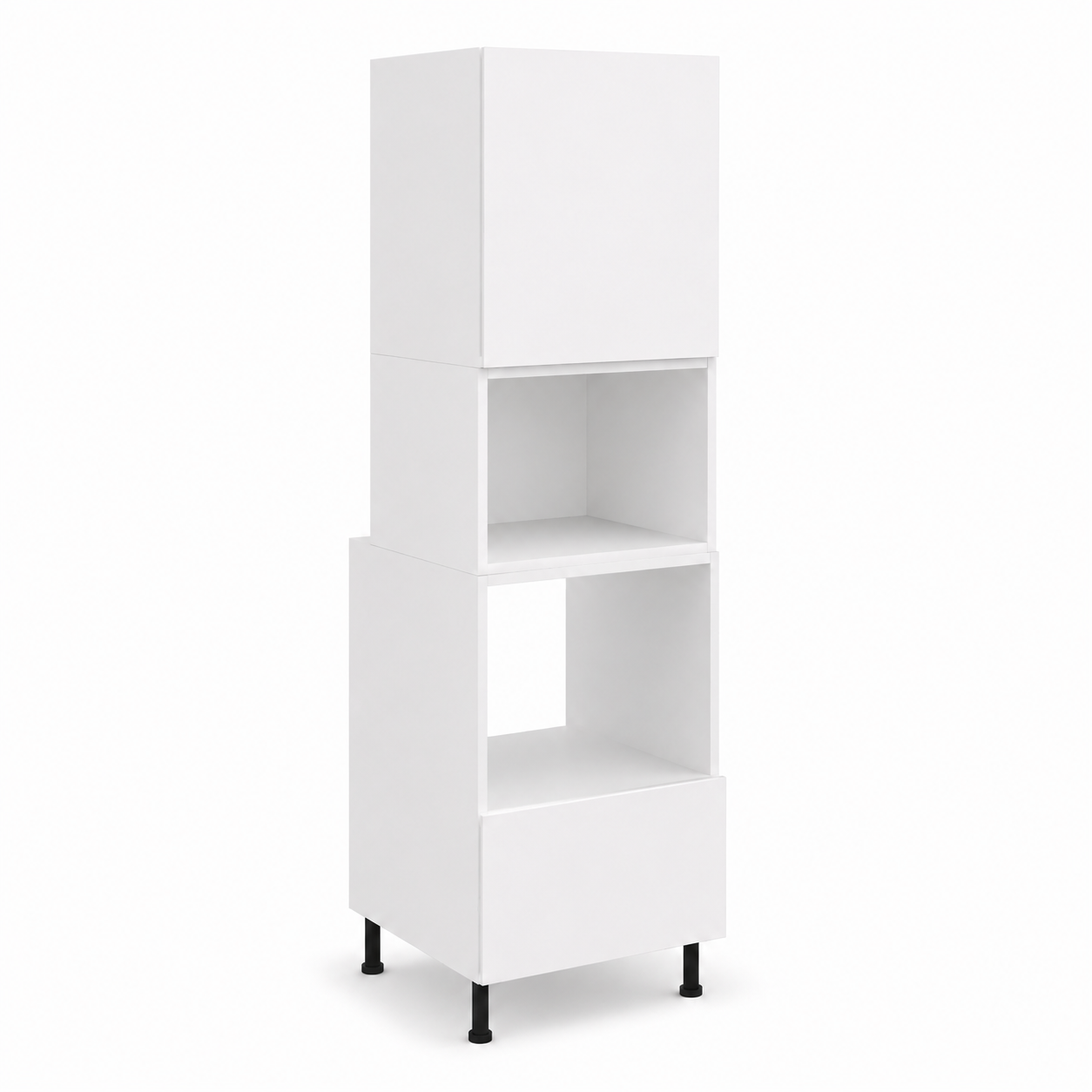 Tall Cabinet Oven & Microwave Space White Melamine