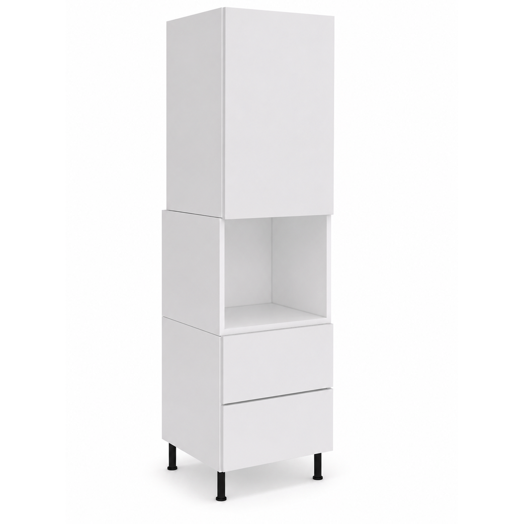 Tall Cabinet With Oven Space & Drawers – White Melamine Doors & Drawer Fronts