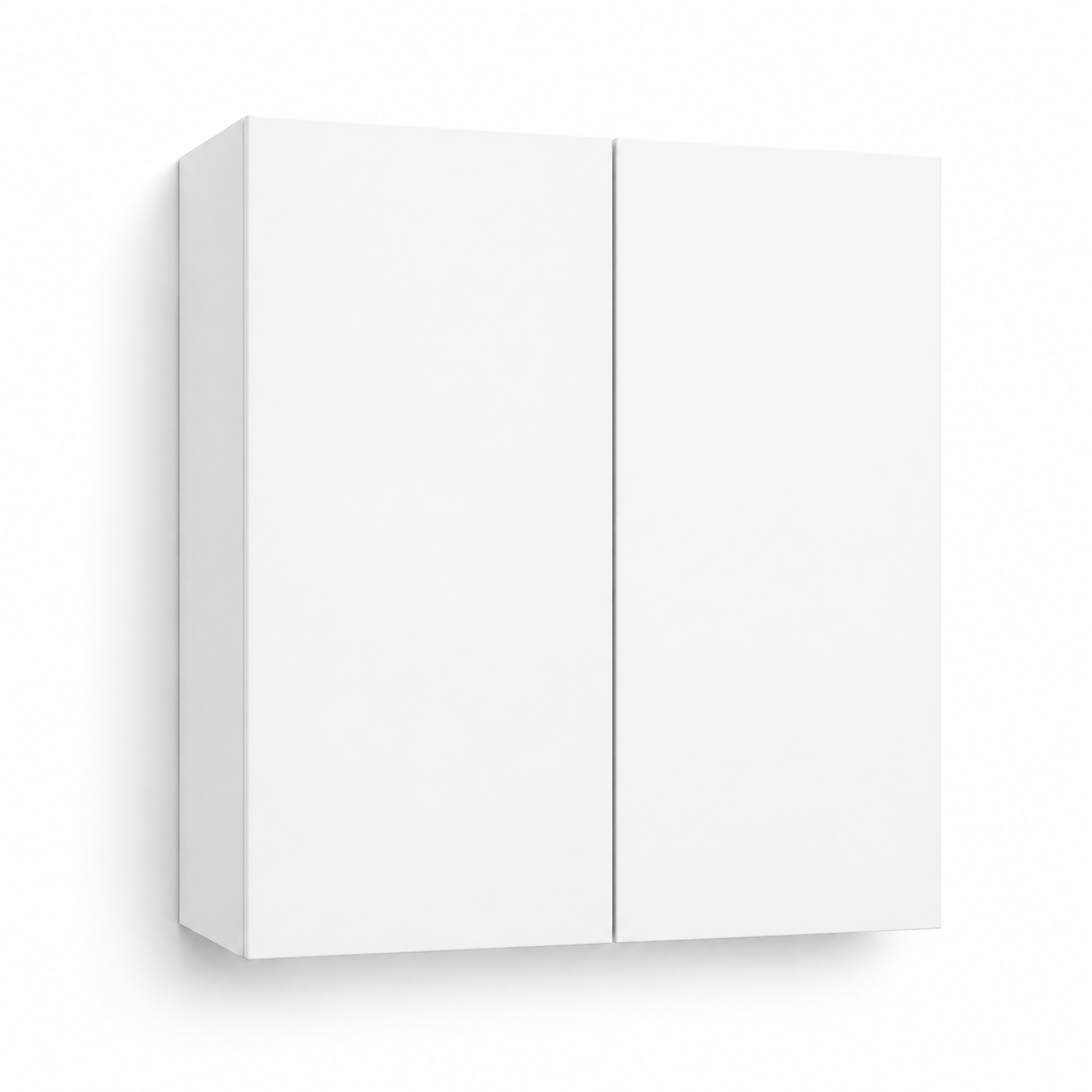 Wall Cabinet Double White Melamine Doors