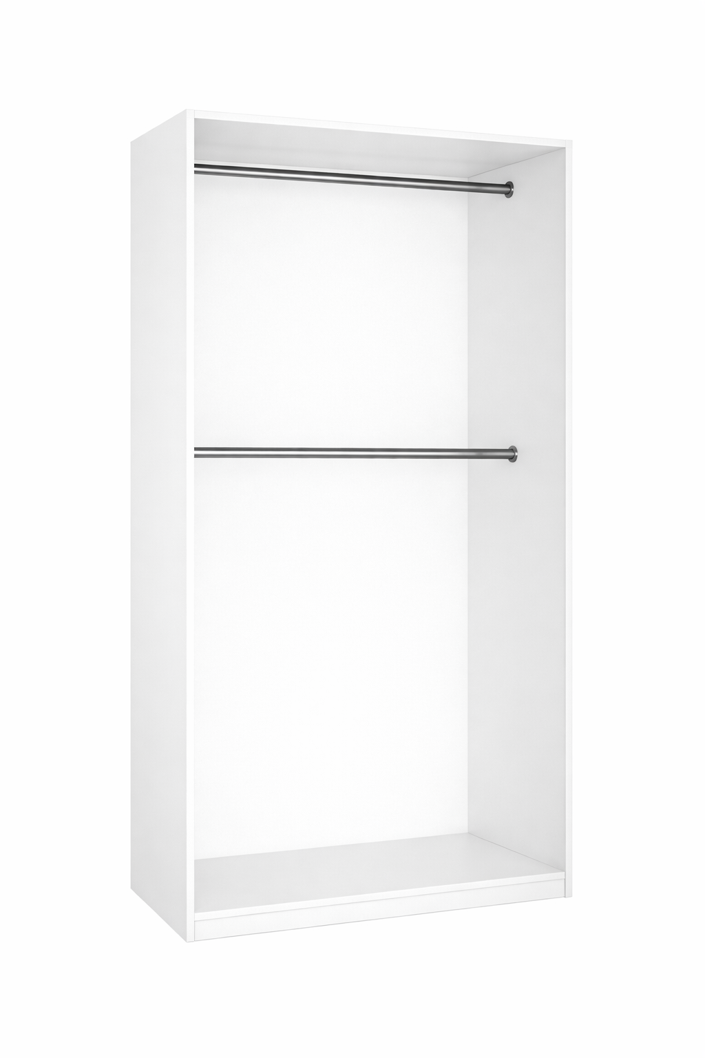 White Wardrobe Tall Cabinet Double Hanging Rod