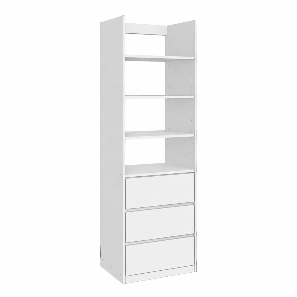 White Wardrobe Tawer Cabinet With Drawers 00