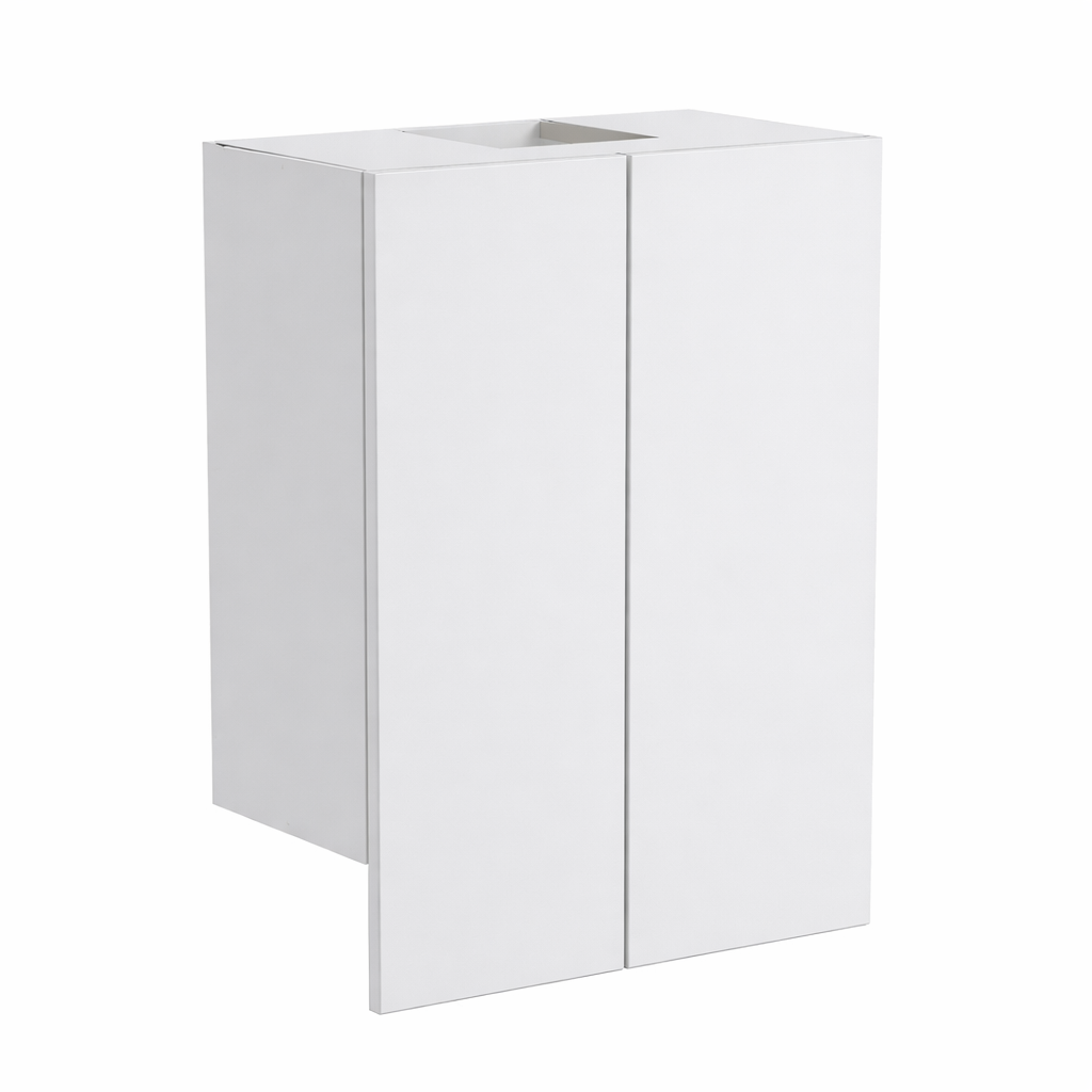 Slide Out Range-hood Cabinet With White Melamine Doors