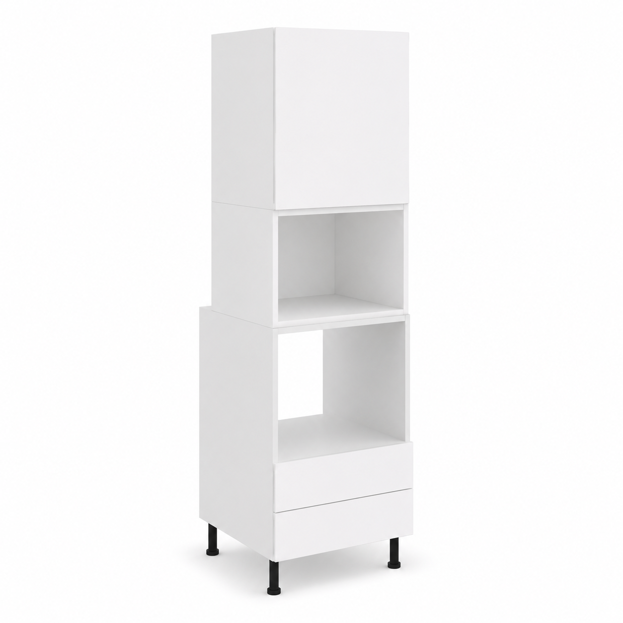 Tall Cabinet-Oven-Microwave Space & Drawers Polar White Matt
