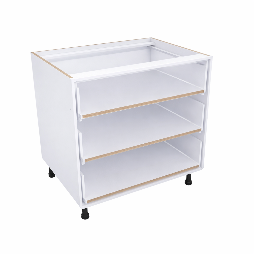 White Base Cabinet X3 Drawers_Equal Drawers (No Drawer Fronts)
